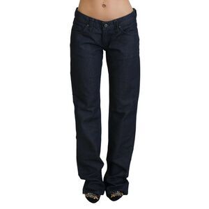 Exte Dark Blue Low Waist Straight Fit Women Denim Women's Jeans